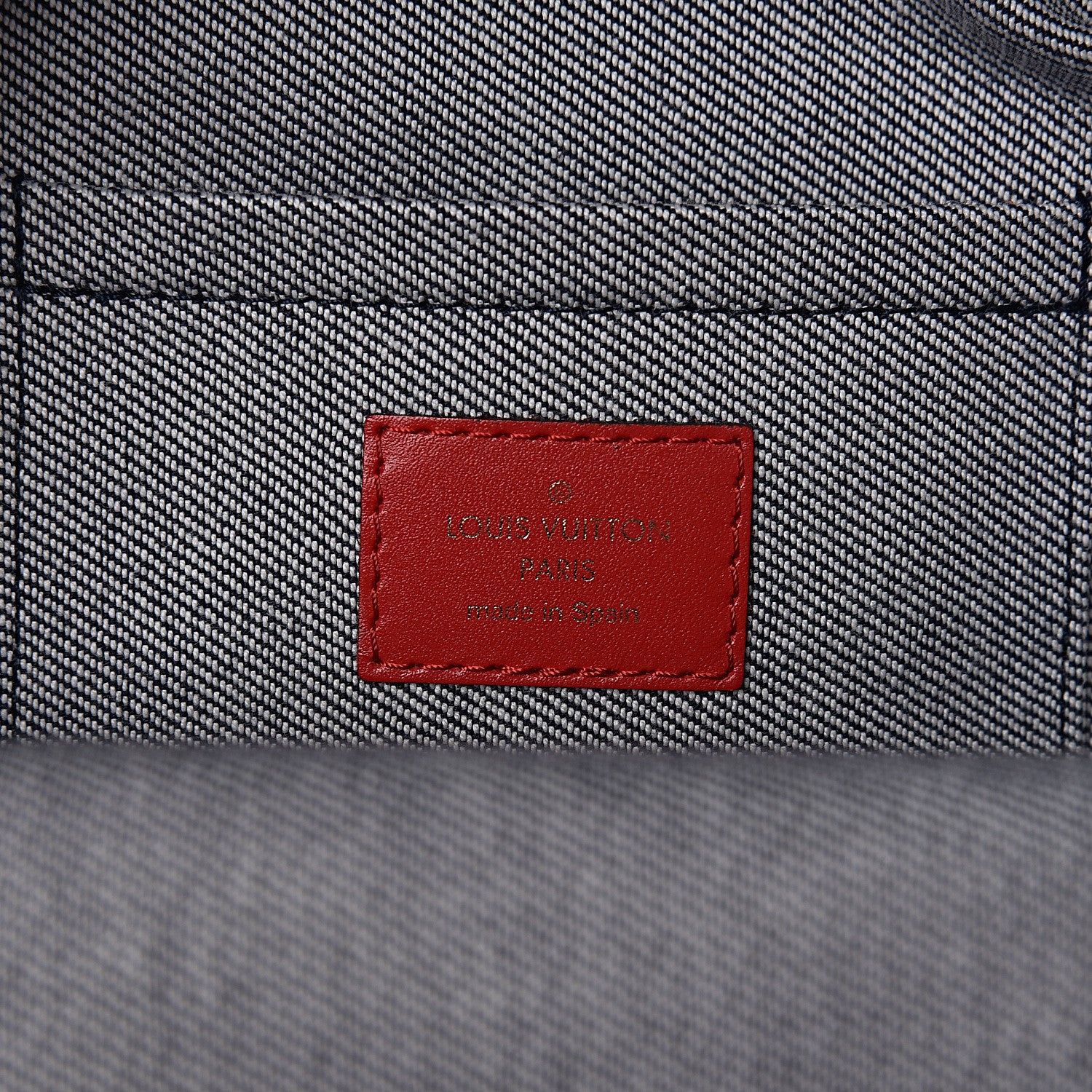 Louis Vuitton Denim Damier Monogram Patchwork Palm Springs Backpack Mini Blue Rouge 6 of 9