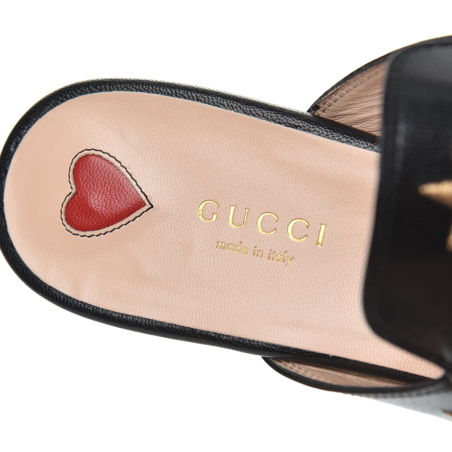 Gucci Goatskin Bee Star Embroidered Womens Princetown Slippers 38.5 Black 6 of 8