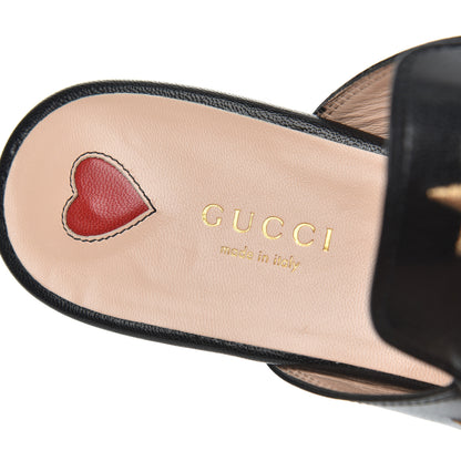 Gucci Goatskin Bee Star Embroidered Womens Princetown Slippers 38.5 Black 6 of 8