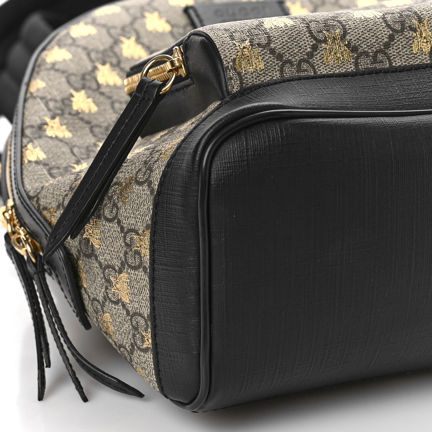 Gucci GG Supreme Monogram Bees Print Small Day Backpack Beige Oro Black 9 of 10