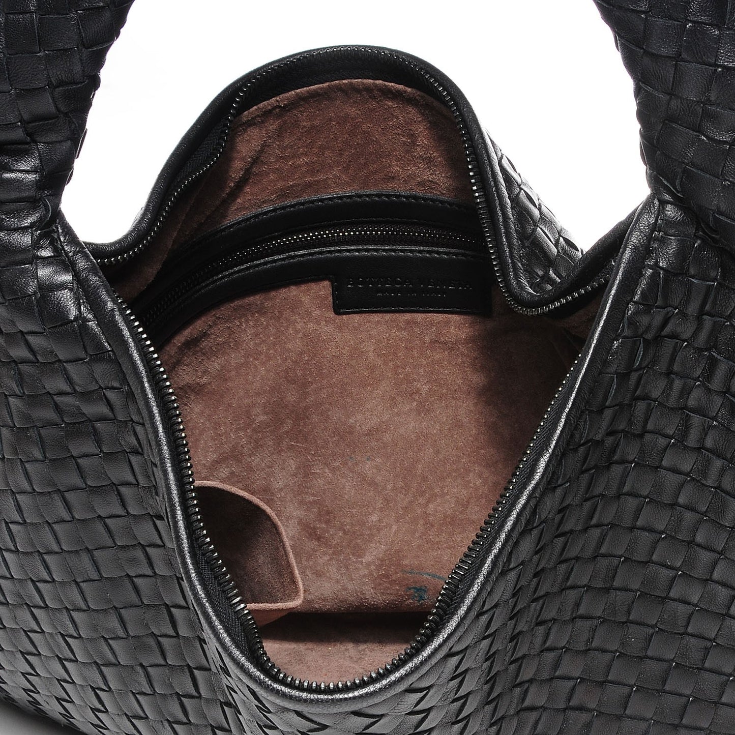 Nappa Intrecciato Large Veneta Hobo Nero Black