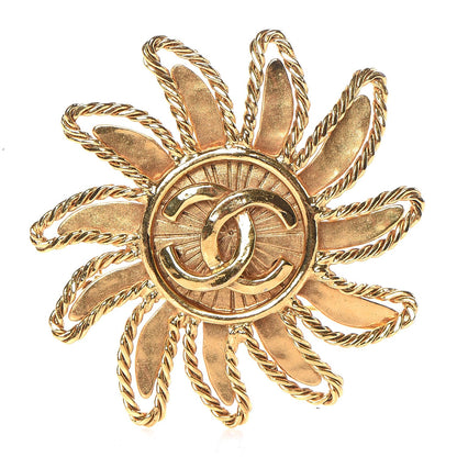 Chanel CC Sunburst Brooch Gold 1 of 5