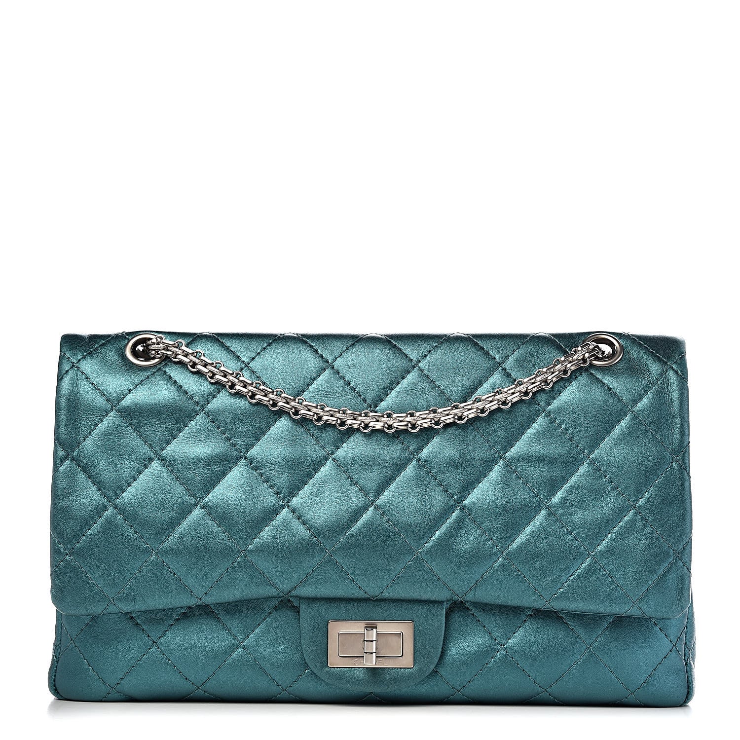 Chanel Metallic Calfskin Quilted 2.55 Reissue 227 Flap Turquoise 1 of 17