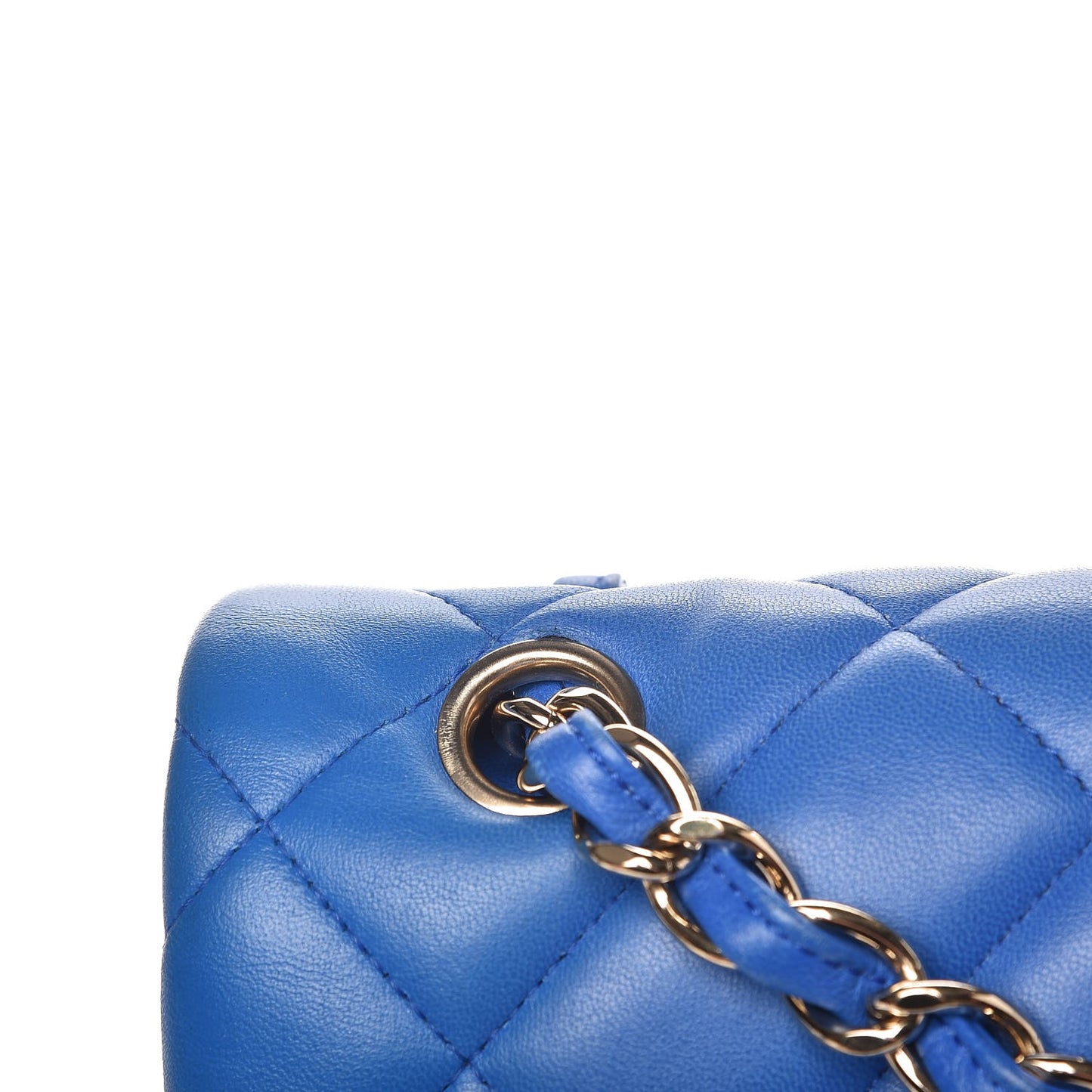 Lambskin Quilted Jumbo Double Flap Blue