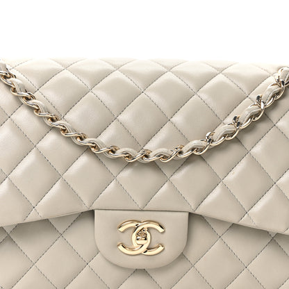 Chanel Lambskin Quilted Jumbo Double Flap Grey 8 of 10