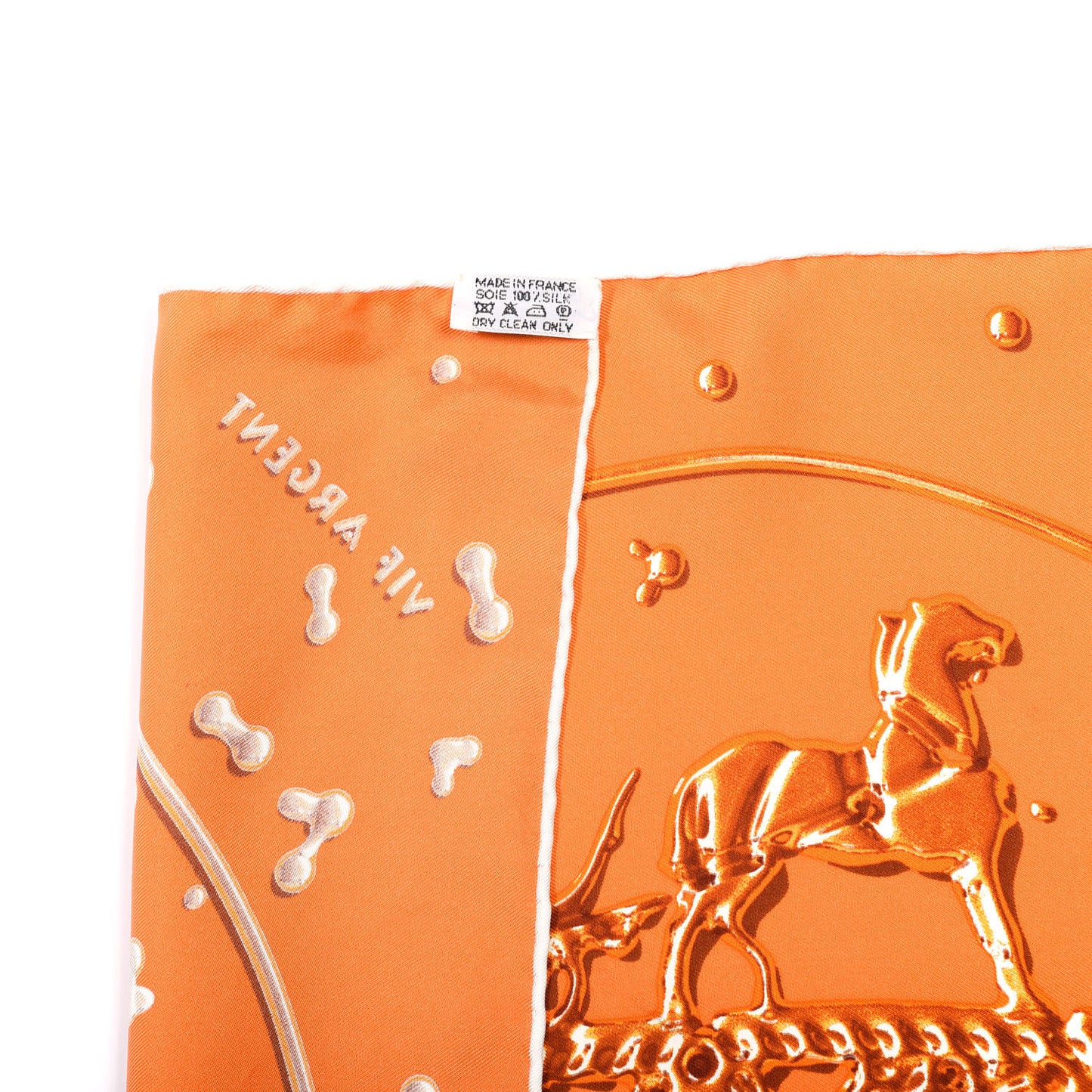 Silk Vif Argent Pocket Square Scarf Orange