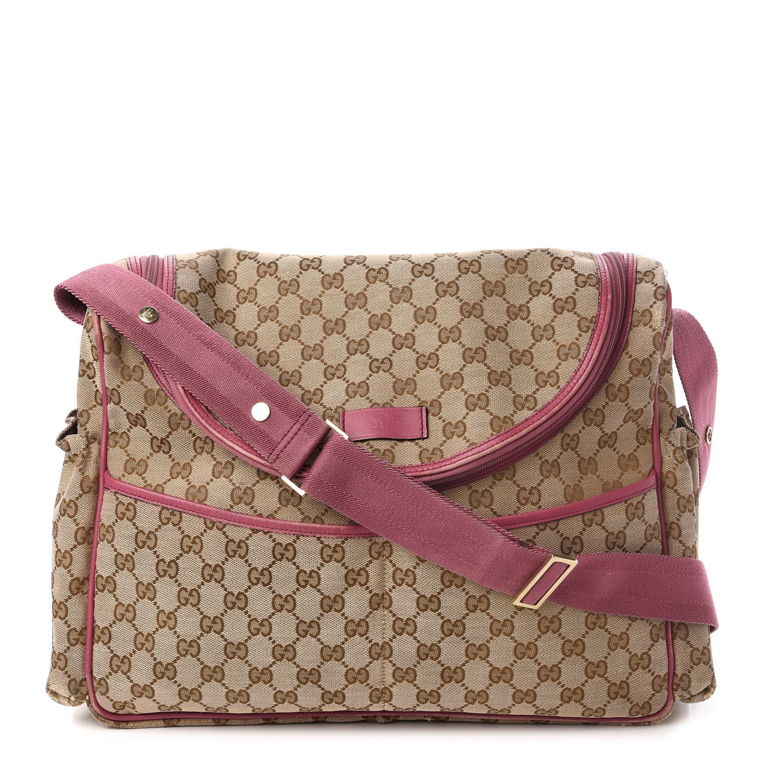 Gucci Monogram Margaux Calfskin Large Diaper Bag Beige Ebony Peonia Flower 1 of 11
