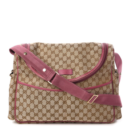 Gucci Monogram Margaux Calfskin Large Diaper Bag Beige Ebony Peonia Flower 1 of 11