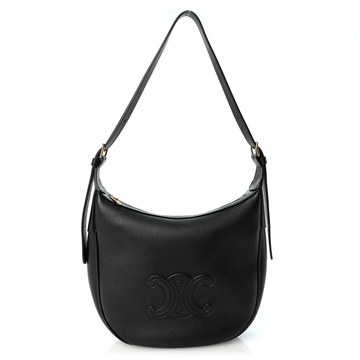 Supple Calfskin Cuir Triomphe Small Heloise Shoulder Bag Black