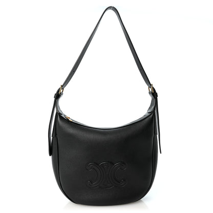 Celine Supple Calfskin Cuir Triomphe Small Heloise Shoulder Bag Black 1 of 9