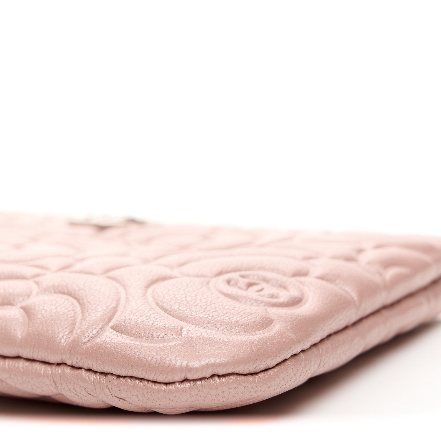 Chanel Goatskin Camellia Embossed Cosmetic Pouch Light Pink 10 of 10