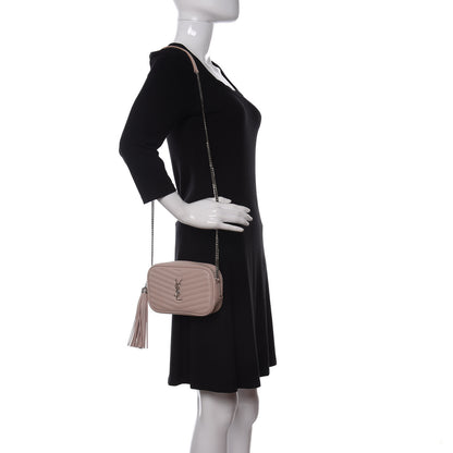 Saint Laurent Grain De Poudre Matelasse Monogram Mini Lou Camera Bag Marble Pink 2 of 11