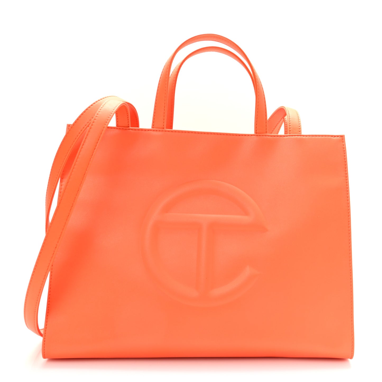 Vegan Leather Medium Shopping Bag Orange