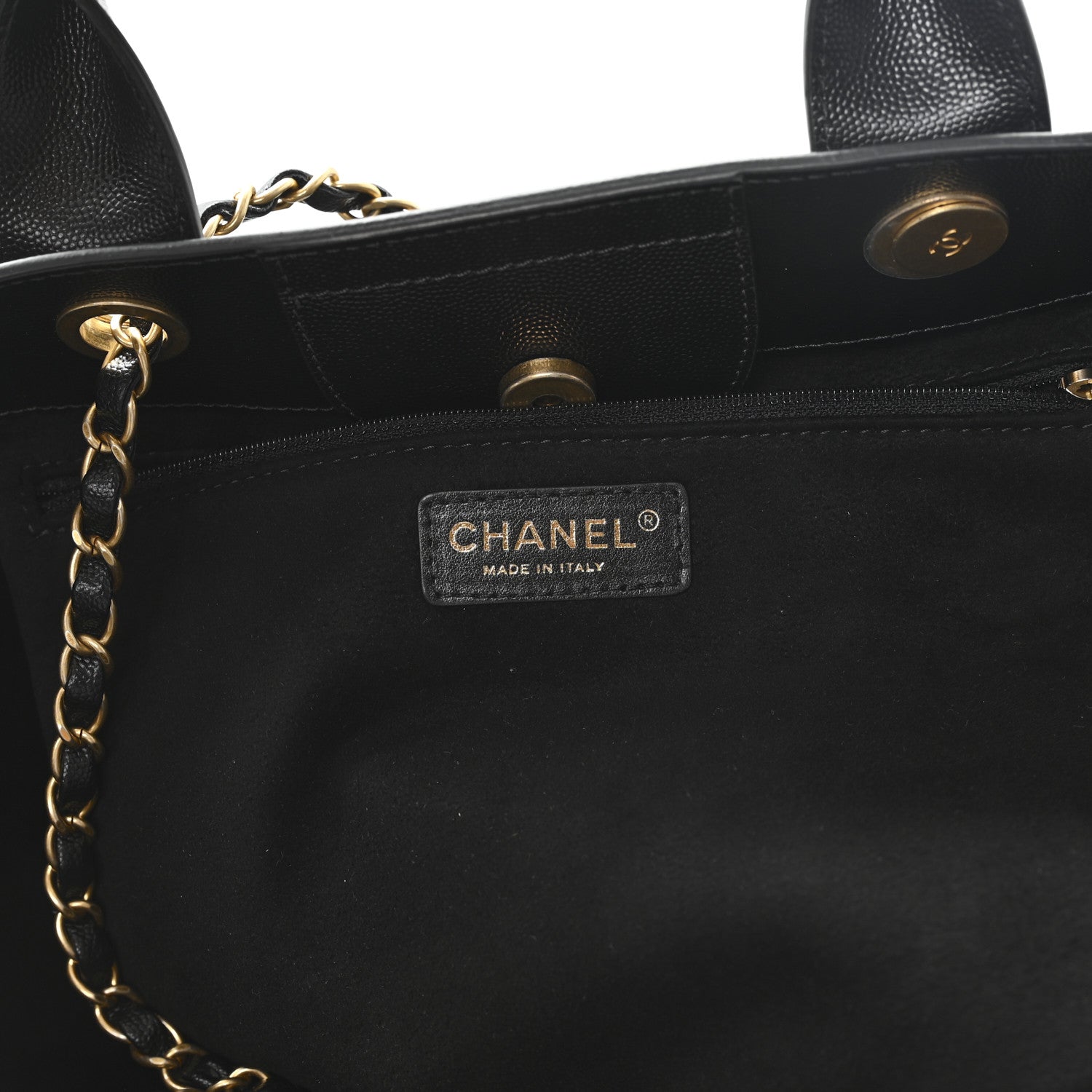 Chanel Caviar Small Studded Deauville Tote Black 6 of 13