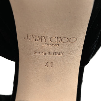 Jimmy Choo Velvet Heloise Pumps 41 Black 6 of 7