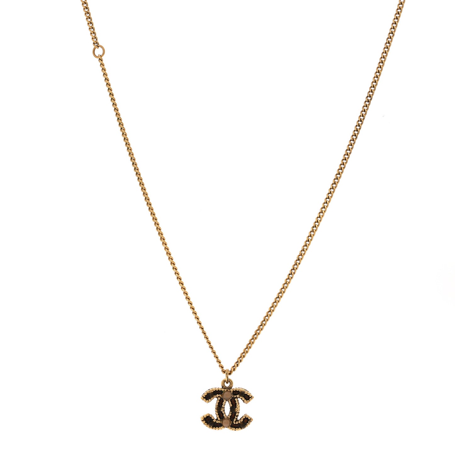Resin CC Pendant Necklace Gold