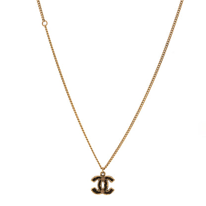 Chanel Resin CC Pendant Necklace Gold 1 of 7