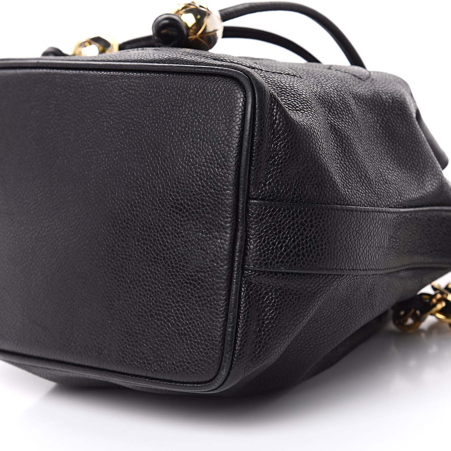 Chanel Caviar CC Drawstring Shoulder Bag Black 9 of 13
