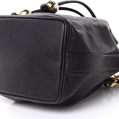 Chanel Caviar CC Drawstring Shoulder Bag Black 9 of 13