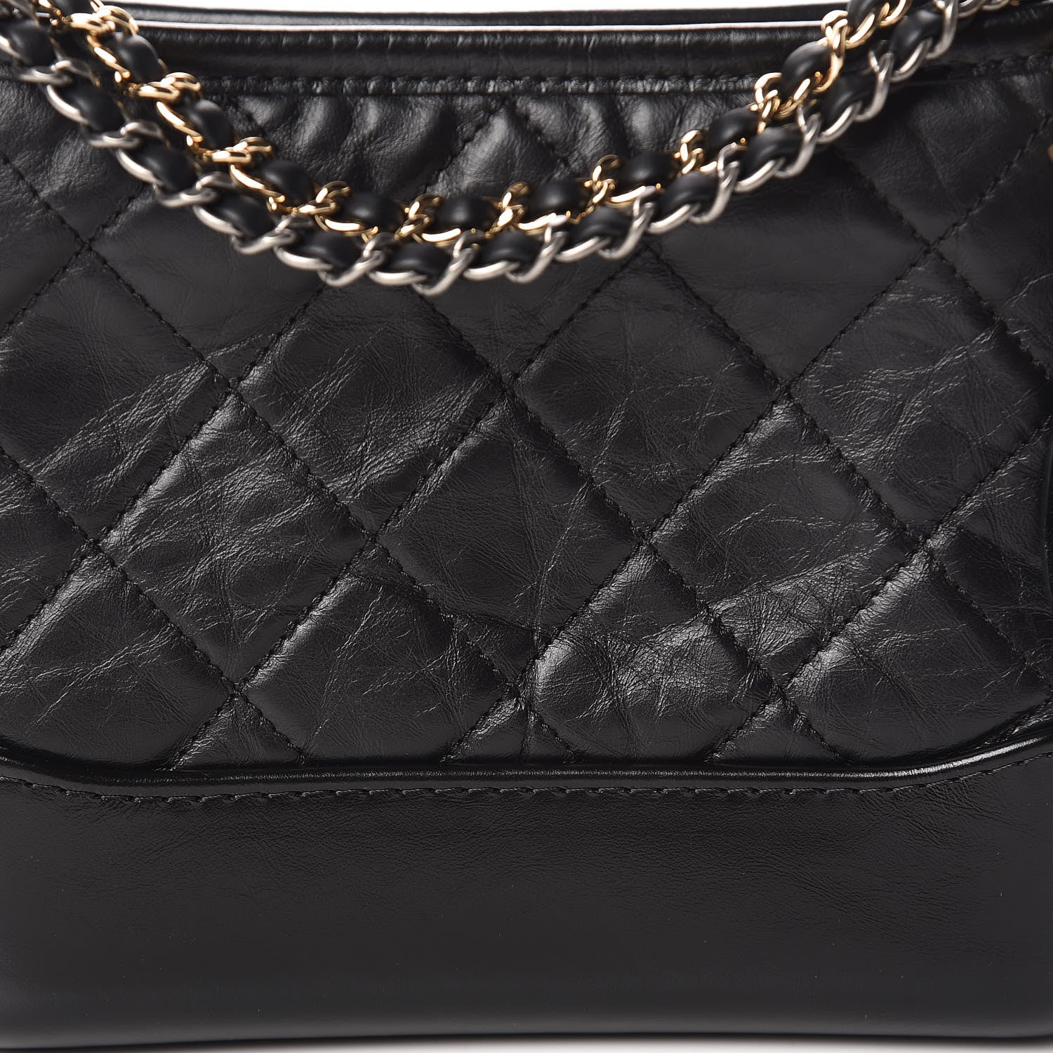 Chanel Aged Calfskin Quilted Small Gabrielle Hobo Black 8 of 10