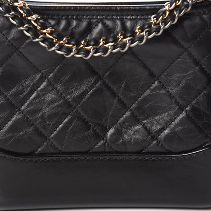 Chanel Aged Calfskin Quilted Small Gabrielle Hobo Black 8 of 10