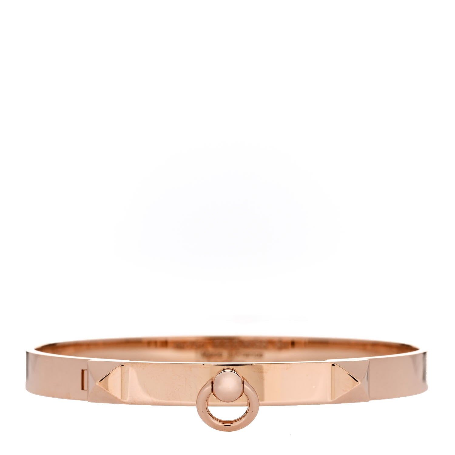 Hermes 18K Rose Gold PM Collier De Chien Bracelet SH 1 of 4