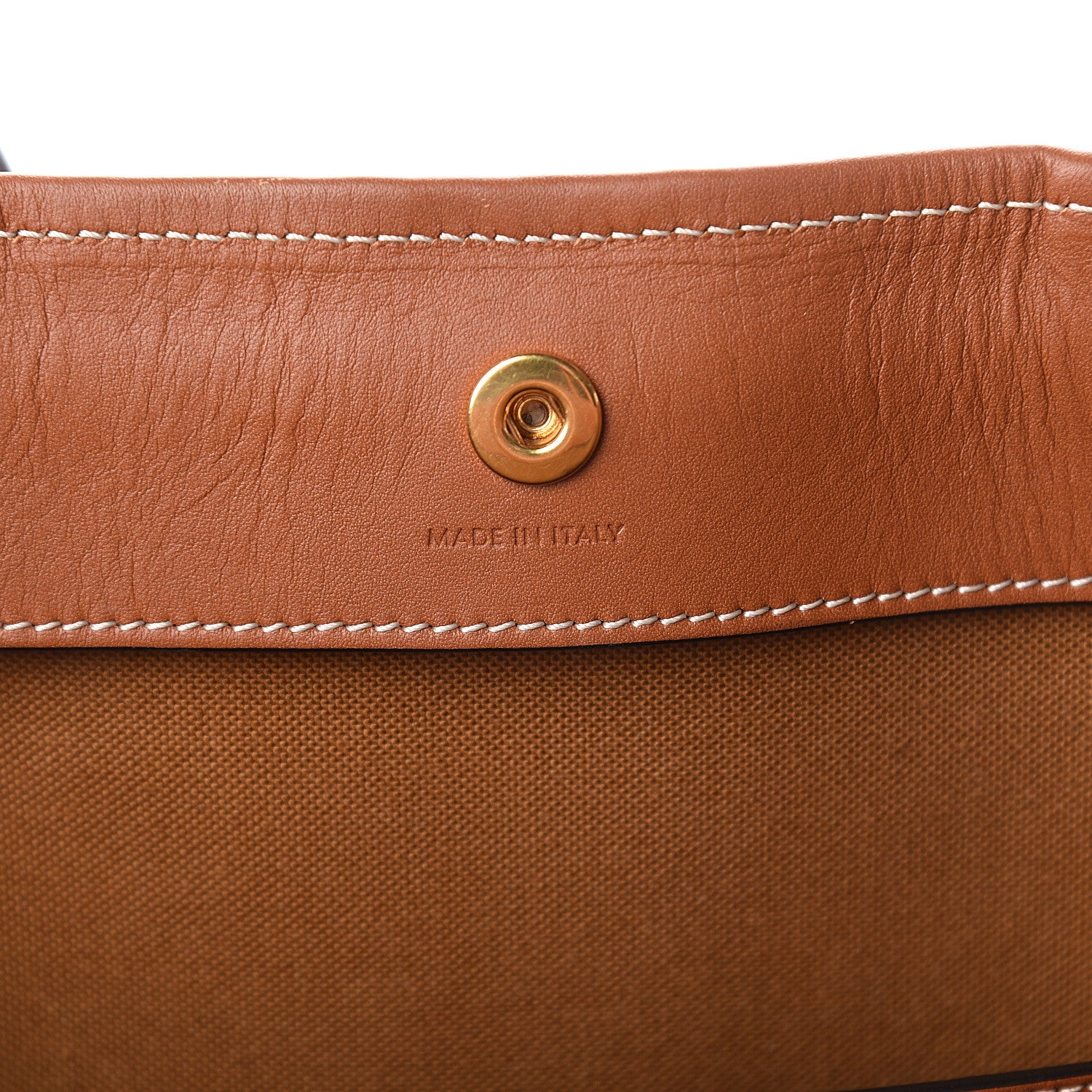 Celine Triomphe Canvas Calfskin Medium Cabas Bag Tan 5 of 9