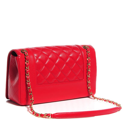 Chanel Sheepskin Quilted Vintage Mademoiselle Flap Red 3 of 9