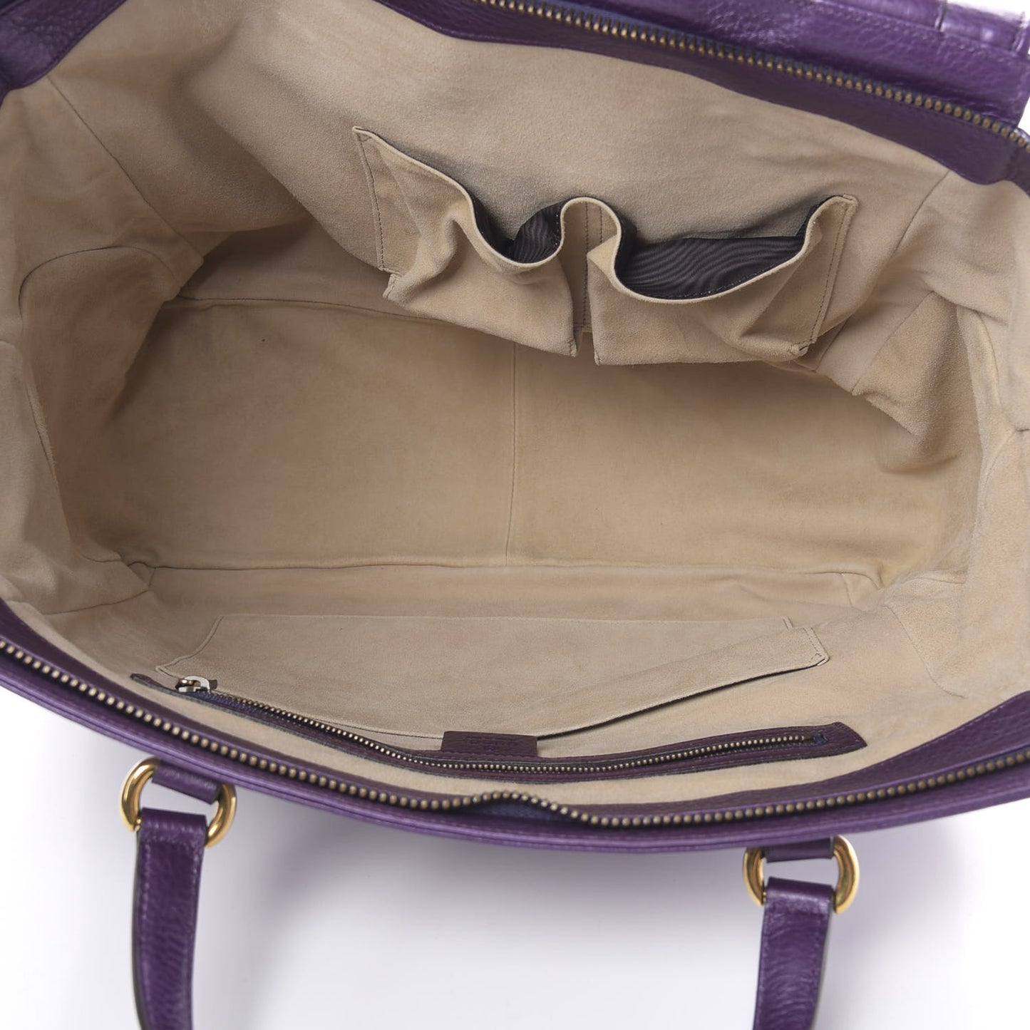 Metallic Pebbled Calfskin Medium 1973 Top Handle Satchel Purple