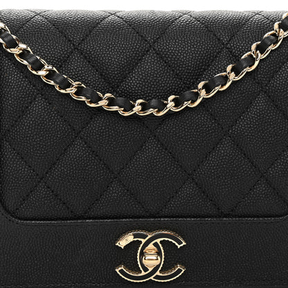 Chanel Caviar Quilted Vintage Mademoiselle Wallet On Chain WOC Black 7 of 9