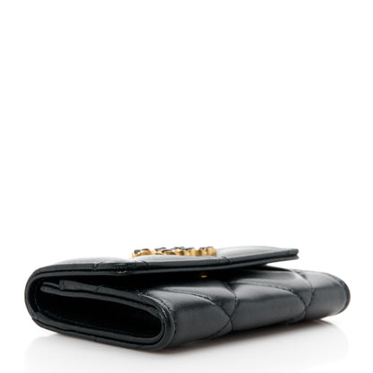 Chanel Lambskin Quilted Chanel 19 Flap Card Holder Black 4 of 11