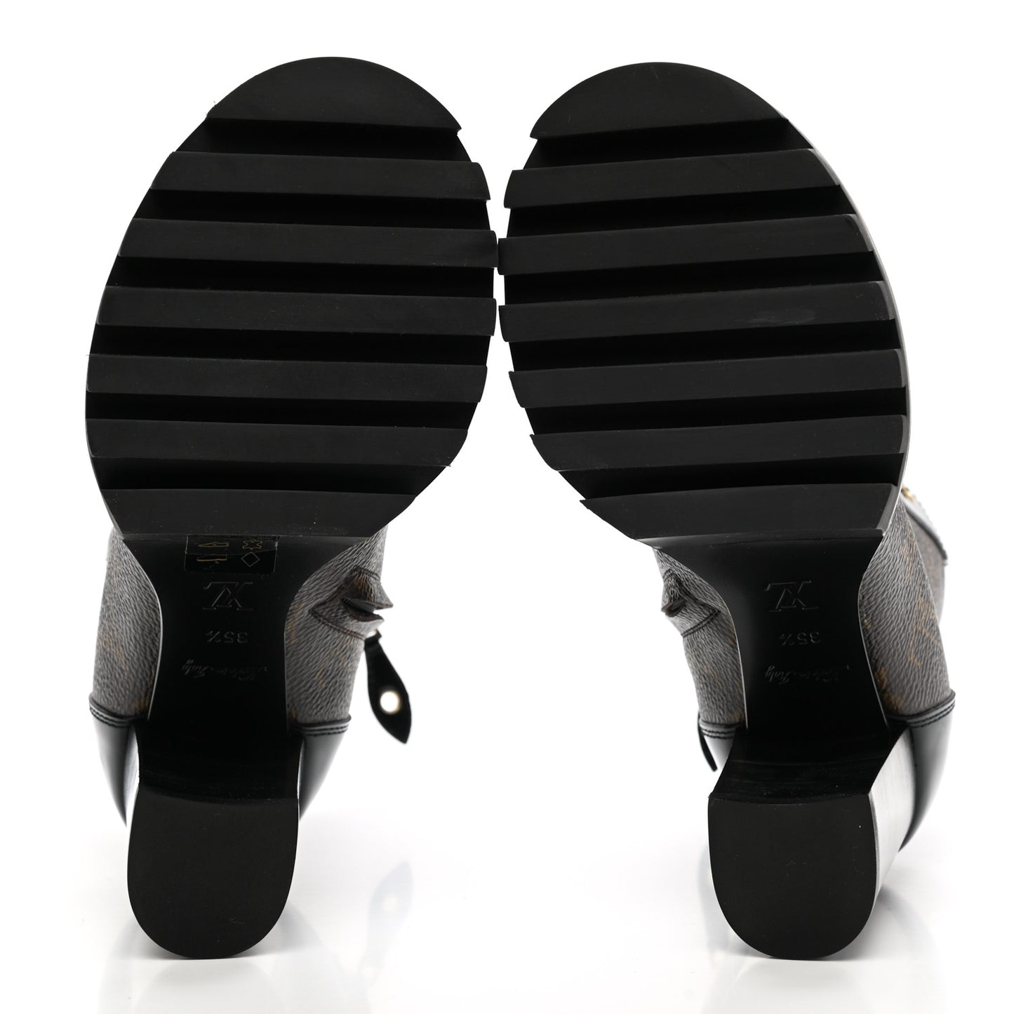 Patent Calfskin Monogram Star Trail Ankle Boots 35.5 Black
