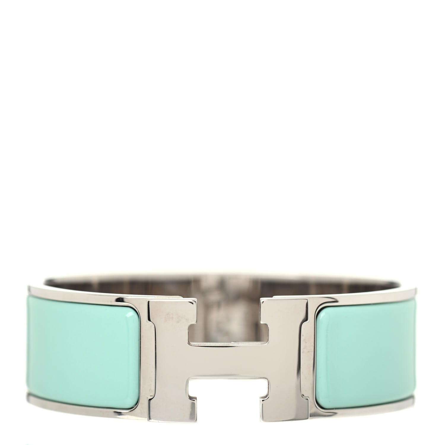 Hermes Enamel Wide Clic Clac H Bracelet PM Lagon 1 of 3