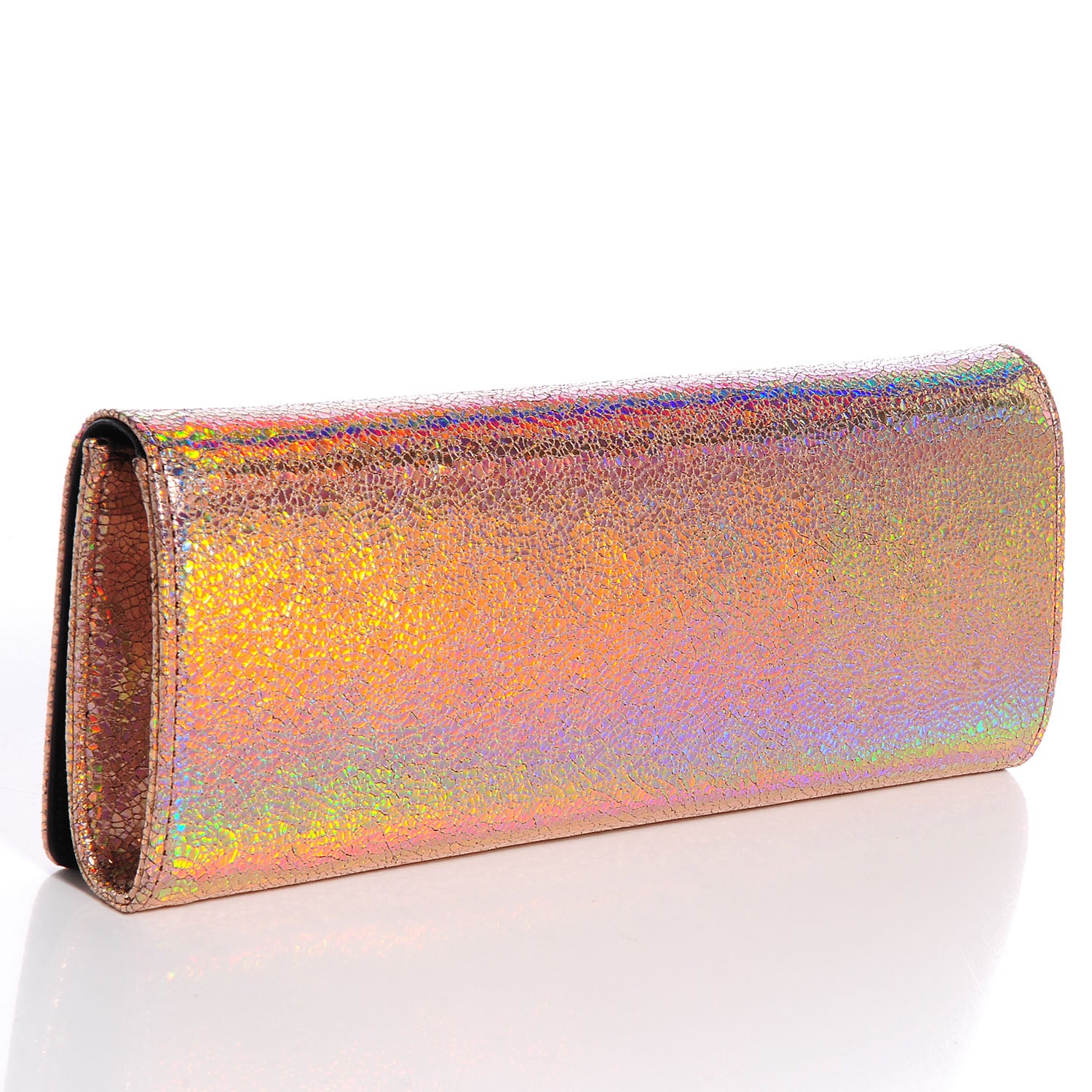 Gucci Metallic Crackled Calfskin Broadway Clutch 3 of 10