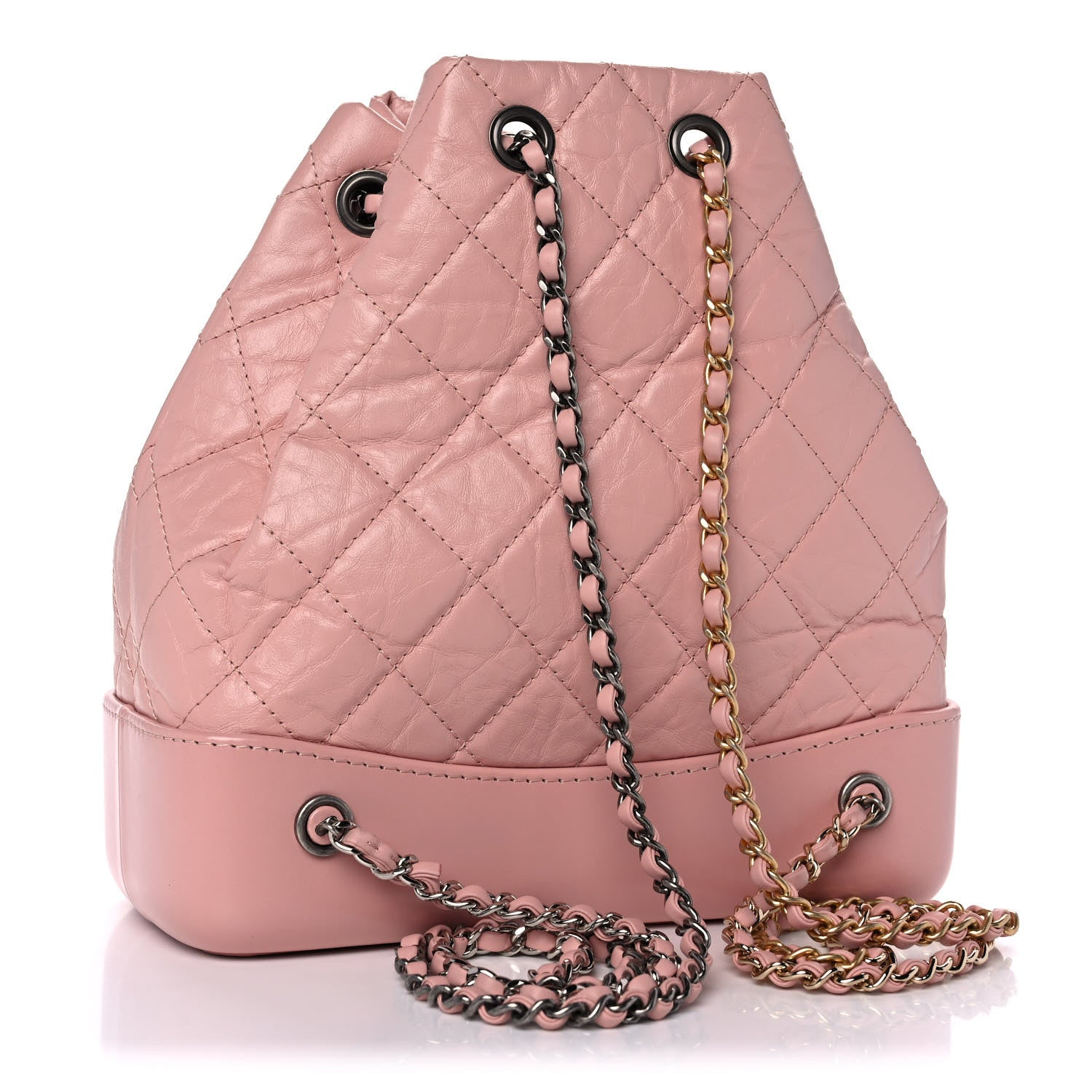 Chanel Aged Calfskin Quilted Small Gabrielle Backpack Pink 3 of 10