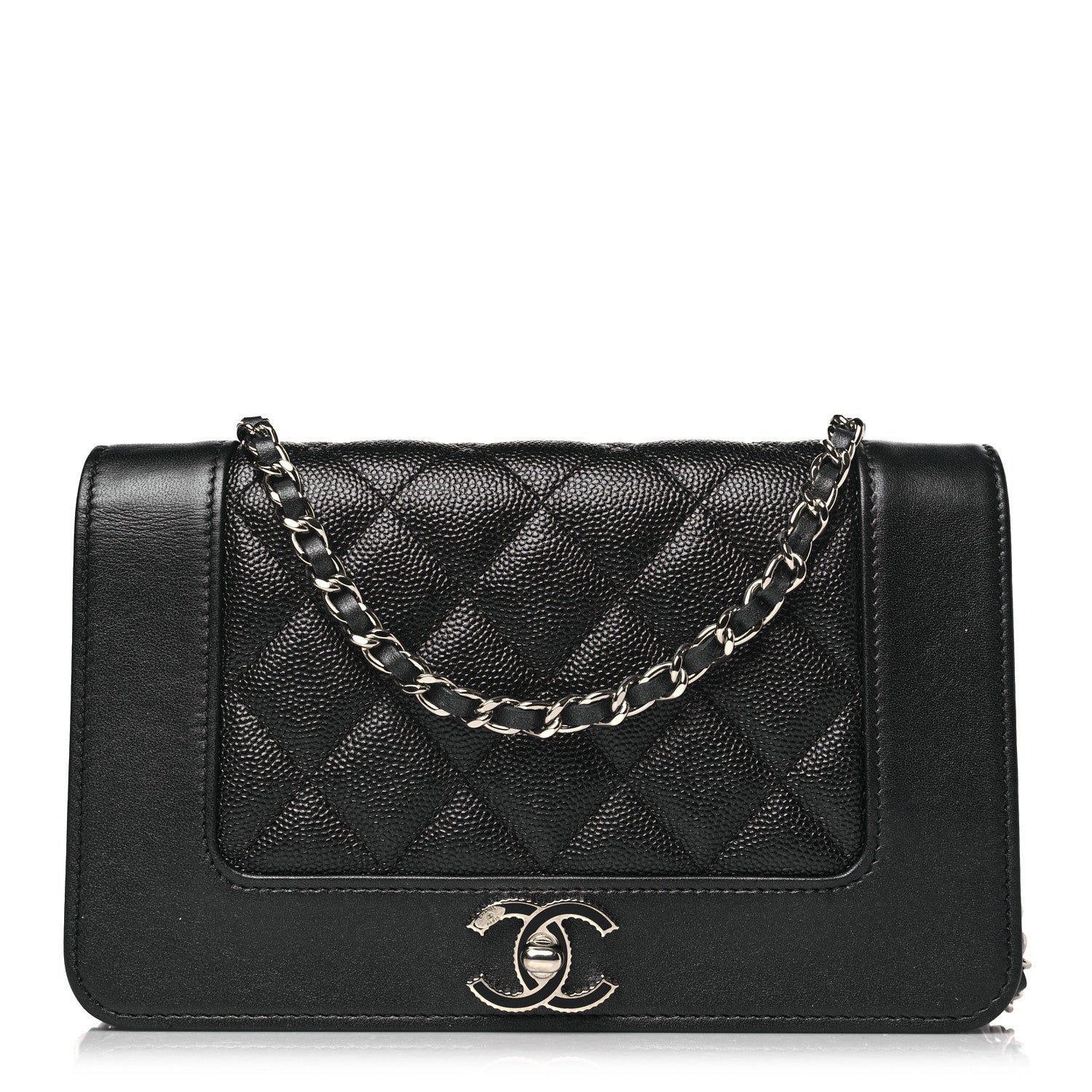 Chanel Caviar Quilted Vintage Mademoiselle Wallet On Chain WOC Black 1 of 10