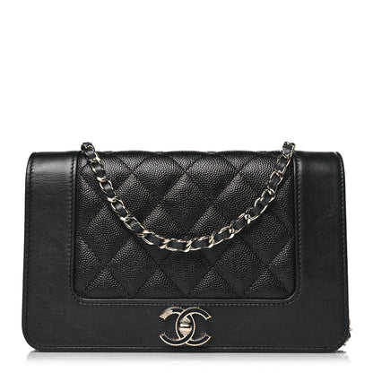 Chanel Caviar Quilted Vintage Mademoiselle Wallet On Chain WOC Black 1 of 10