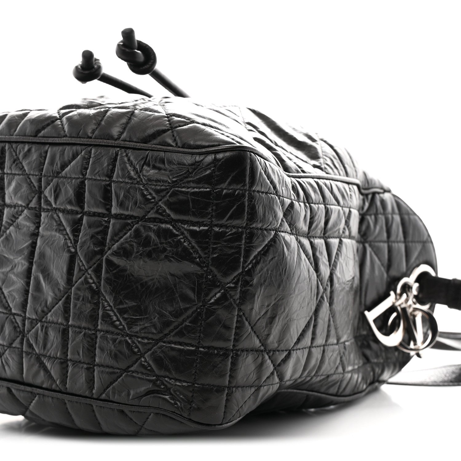 Christian Dior Crinkled Calfskin Macrocannage Medium D-Motion Bag Black 10 of 10