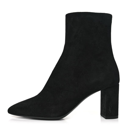 Saint Laurent Suede Loulou Ankle Zip Boot 36 Black 1 of 9