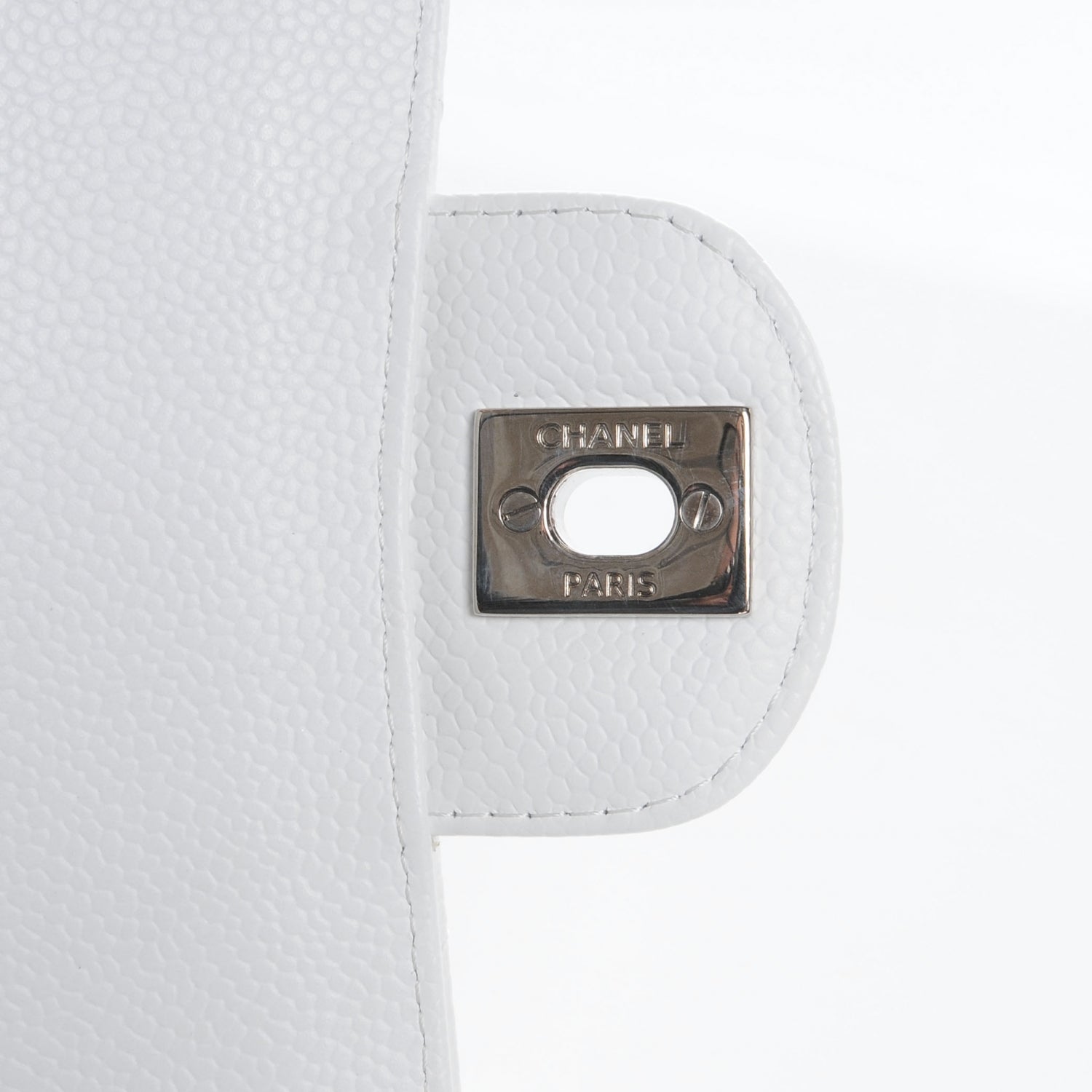 Chanel Caviar Quilted Medium Double Flap White 5 of 8