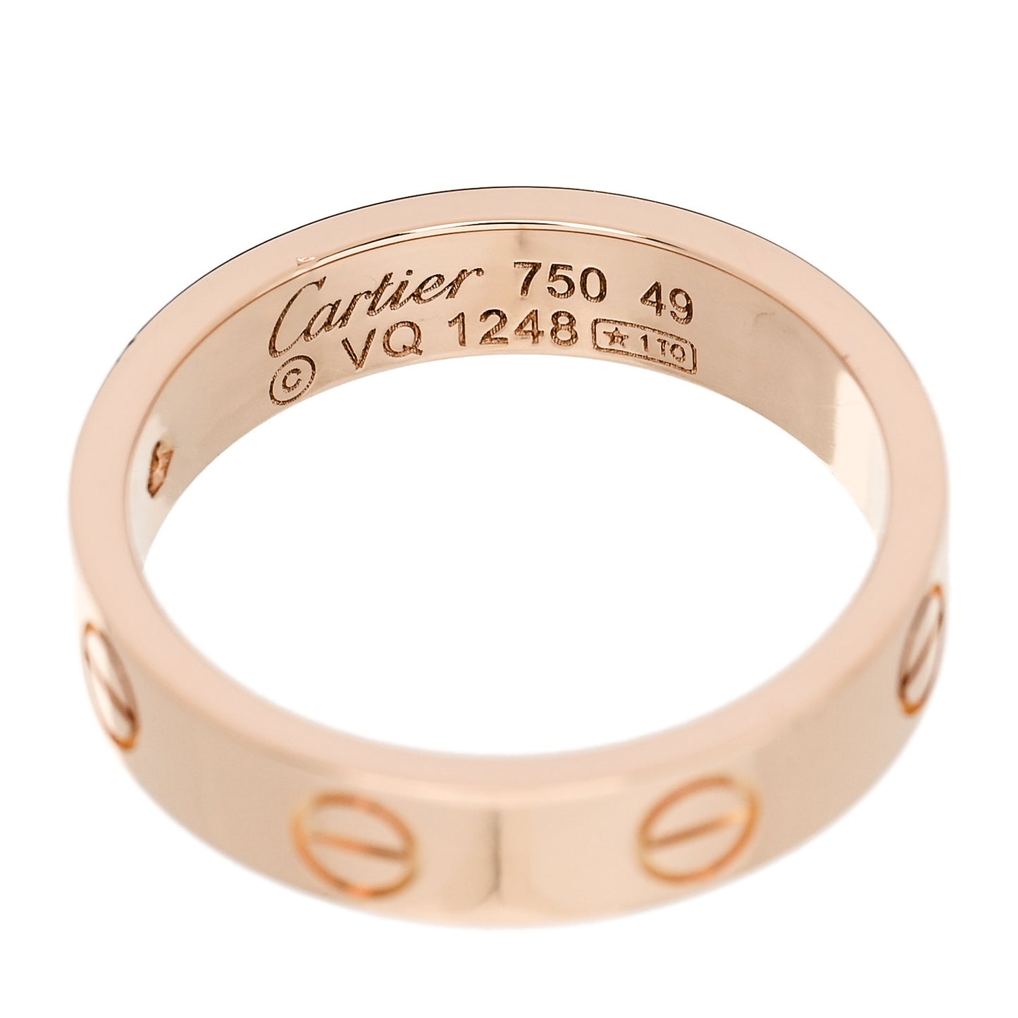 18K Pink Gold Diamond 4mm LOVE Wedding Band Ring 49 5