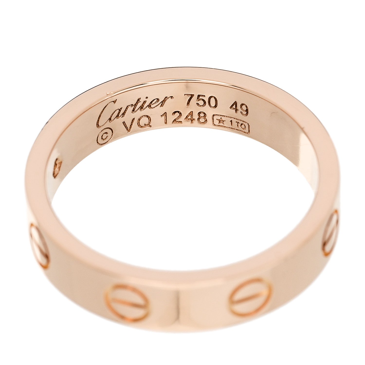 Cartier 18K Pink Gold Diamond 4mm LOVE Wedding Band Ring 49 5 4 of 6