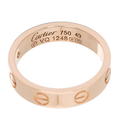 Cartier 18K Pink Gold Diamond 4mm LOVE Wedding Band Ring 49 5 4 of 6