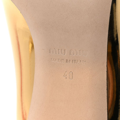 Miu Miu Metallic Patent Colorblock Mary Jane Pumps 40 Platino Black 7 of 9