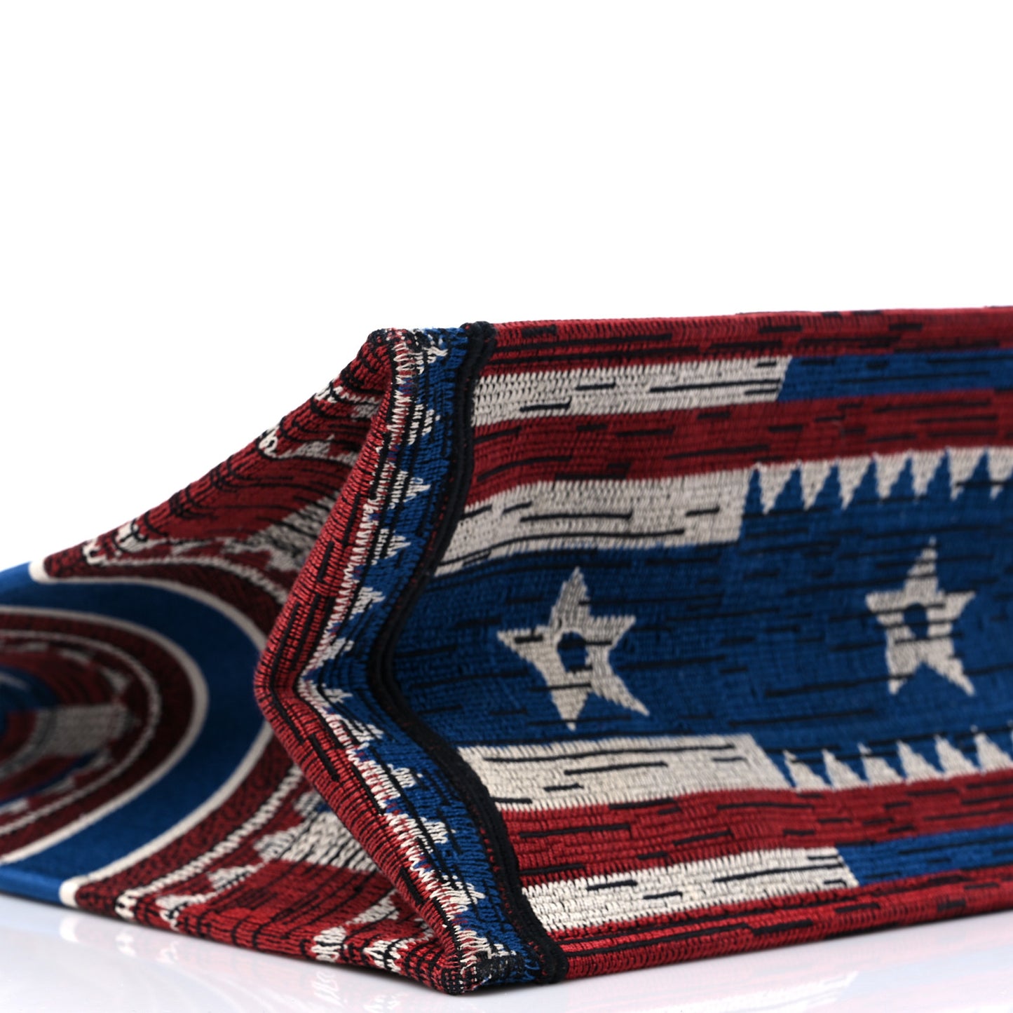 Canvas Embroidered Exclusive Union Jack Book Tote Blue Multicolor