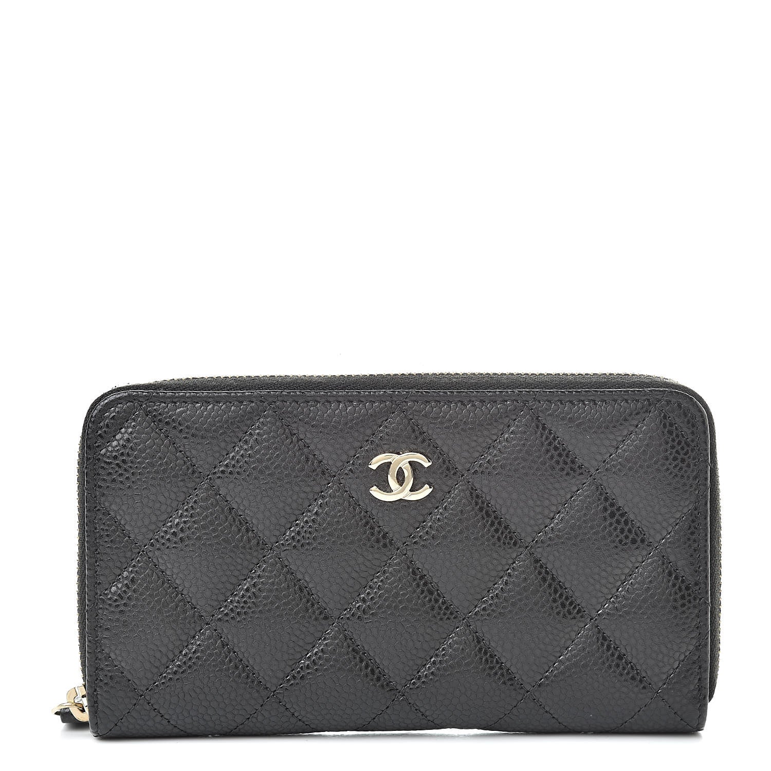 Chanel Caviar Quilted Small Zip Around Wallet Black 1 of 9