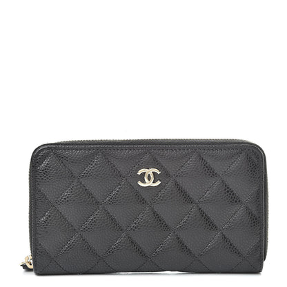 Chanel Caviar Quilted Small Zip Around Wallet Black 1 of 9