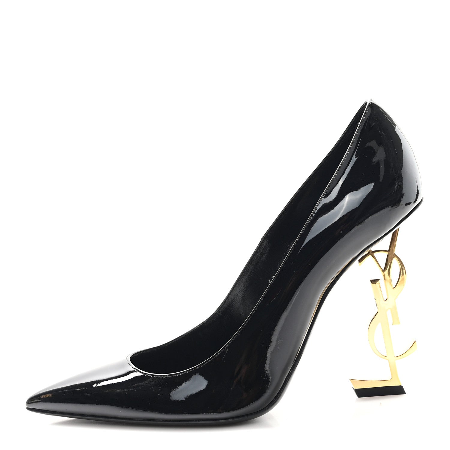 Saint Laurent Patent Opyum 110 Pumps  39.5 Black Gold 1 of 10