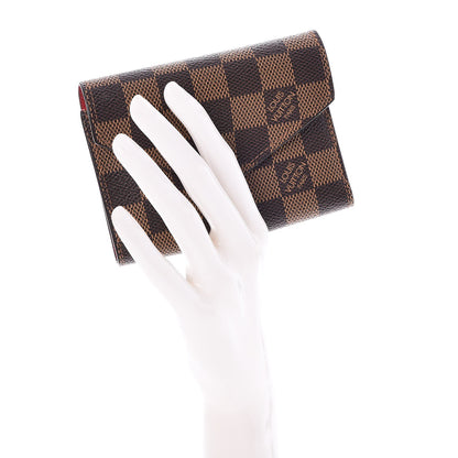 Louis Vuitton Damier Ebene Victorine Wallet Red 2 of 8