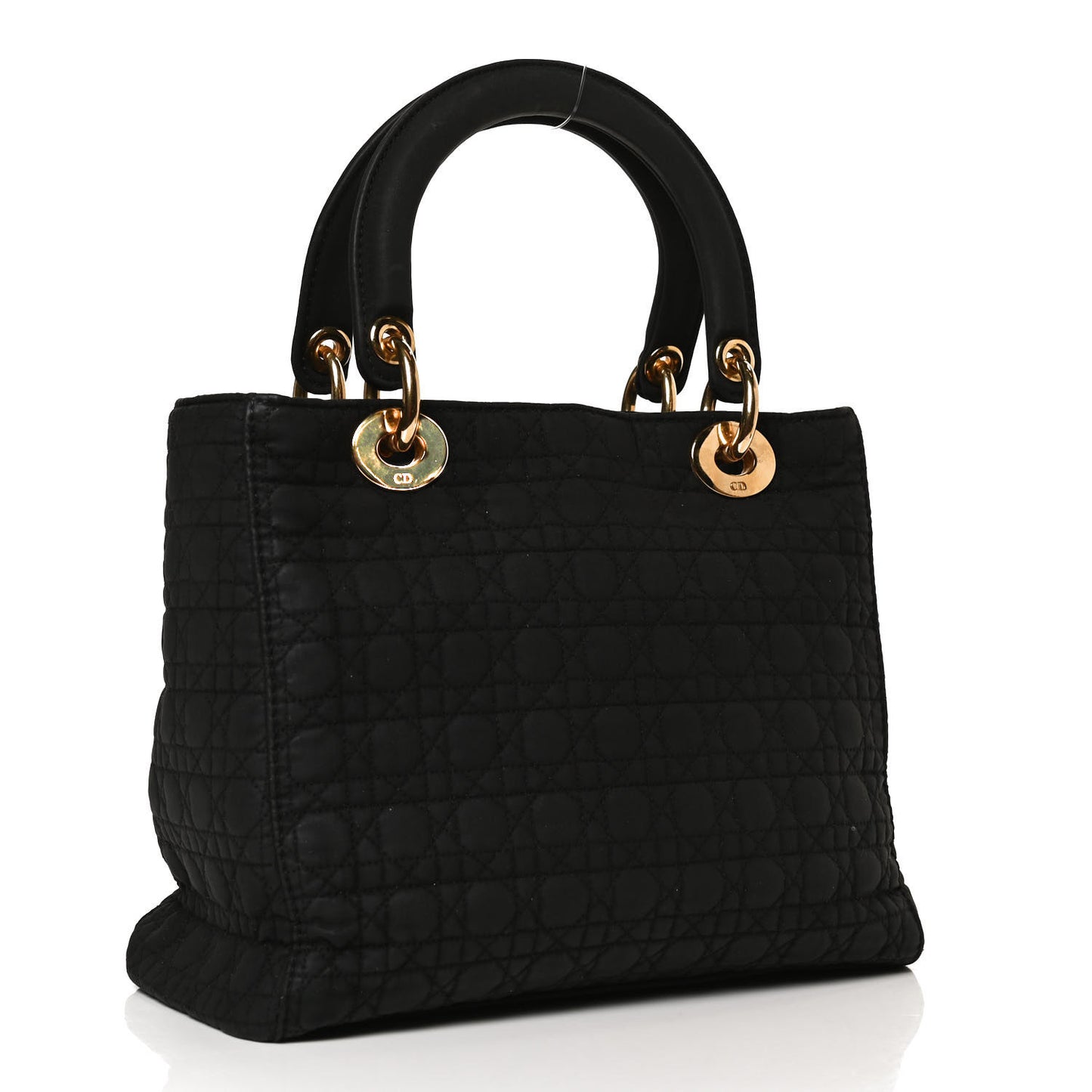 Nylon Cannage Medium Lady Dior Black